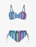 Bikini à imprimé rayures - Bleu ciel - 1