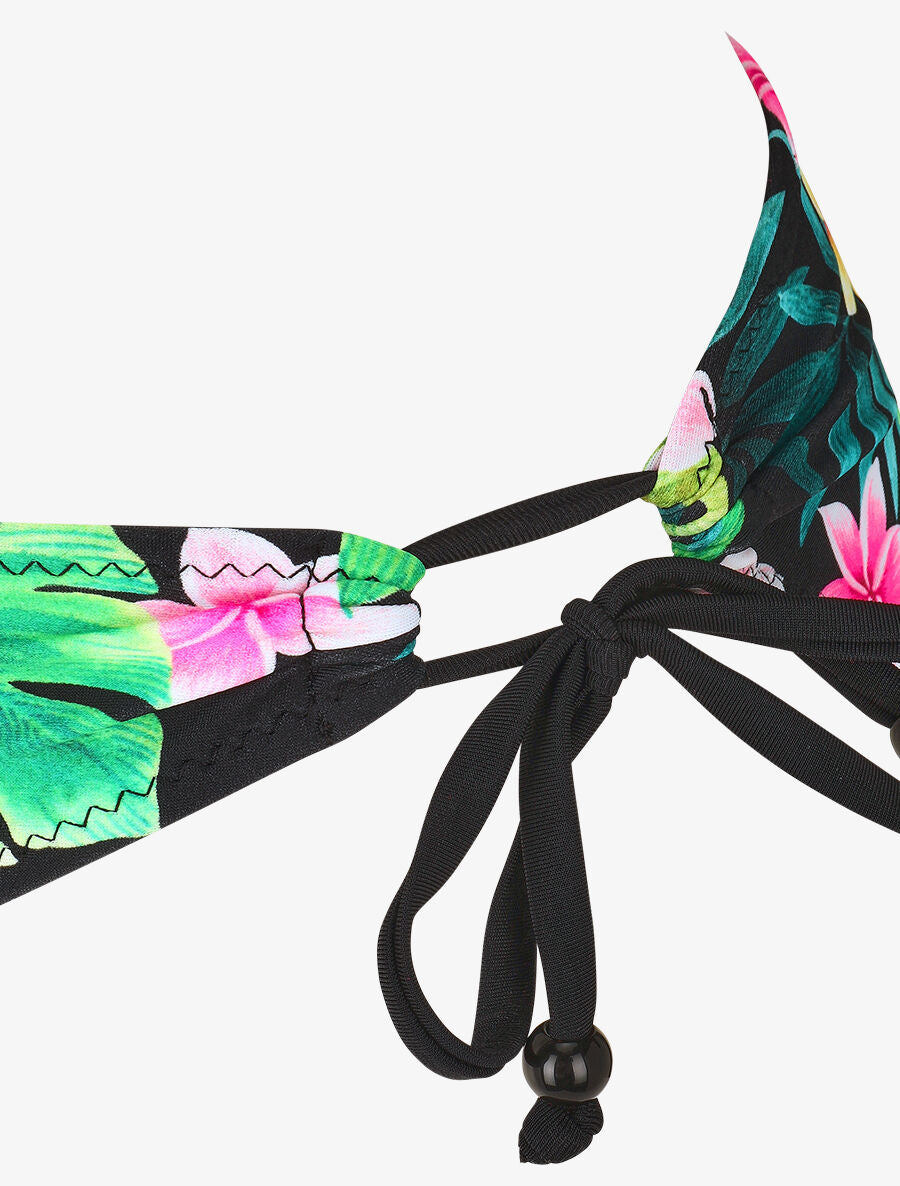 Bikini à imprimé tropical - Noir - 3