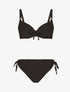 Bikini uni effet texturé - Noir - 1