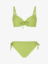 Bikini uni effet texturé - Vert anis - 1