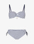 Bikini à imprimé style marinière - Blanc - 4