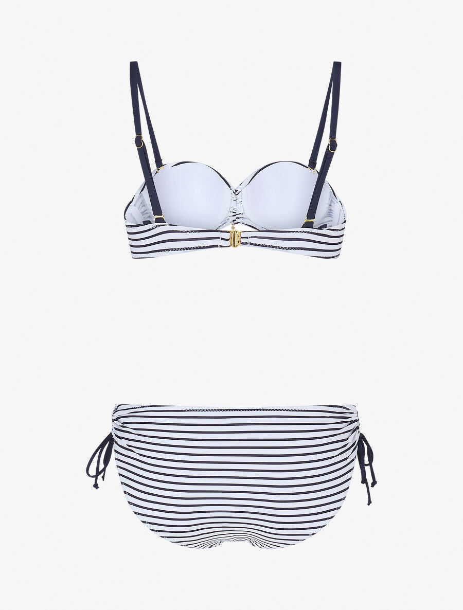 Bikini à imprimé style marinière - Blanc - 2