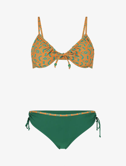 Bikini à imprimé graphique - Vert - 1