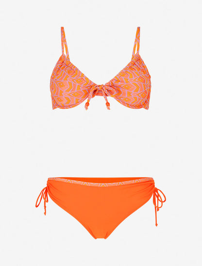 Bikini à imprimé graphique - Orange - 1