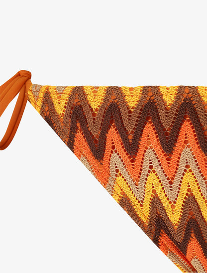 Bikini triangle imprimé zigzag - Marron - 3