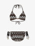 Bikini triangle imprimé zigzag - Noir - 1