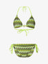 Bikini triangle imprimé zigzag - Vert fluo - 1