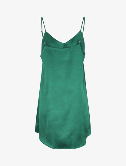 Ensemble kimono et nuisette satinés - Vert foncé - 5