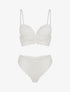 Ensemble soutien-gorge et tanga en dentelle ajourée - Blanc - 3