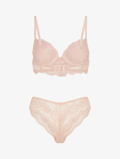 Ensemble soutien-gorge et tanga à détail irisé - Rose - 2