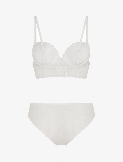 Ensemble soutien-gorge et culotte en dentelle - Blanc - 2