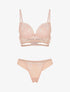 Ensemble soutien-gorge et tanga bicolore et bijoux strassé - Rose - 3