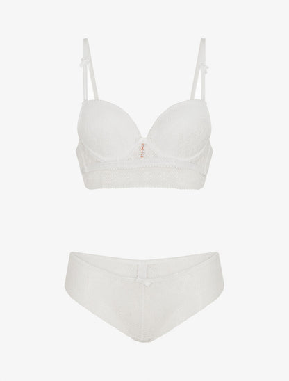 Ensemble soutien-gorge et culotte et bijoux strassé - Blanc - 3