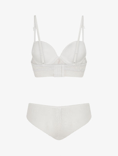 Ensemble soutien-gorge et culotte et bijoux strassé - Blanc - 2