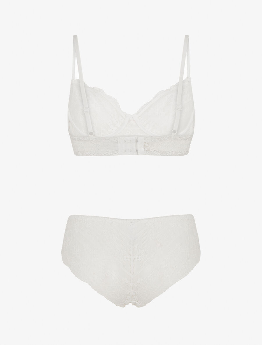 Ensemble soutien-gorge et culotte à bijoux arbre strassé - Blanc - 2