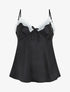 Ensemble caraco et short de pyjama satiné - Noir - 6
