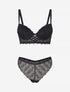Ensemble lingerie en dentelle fantaisie - Noir - 1