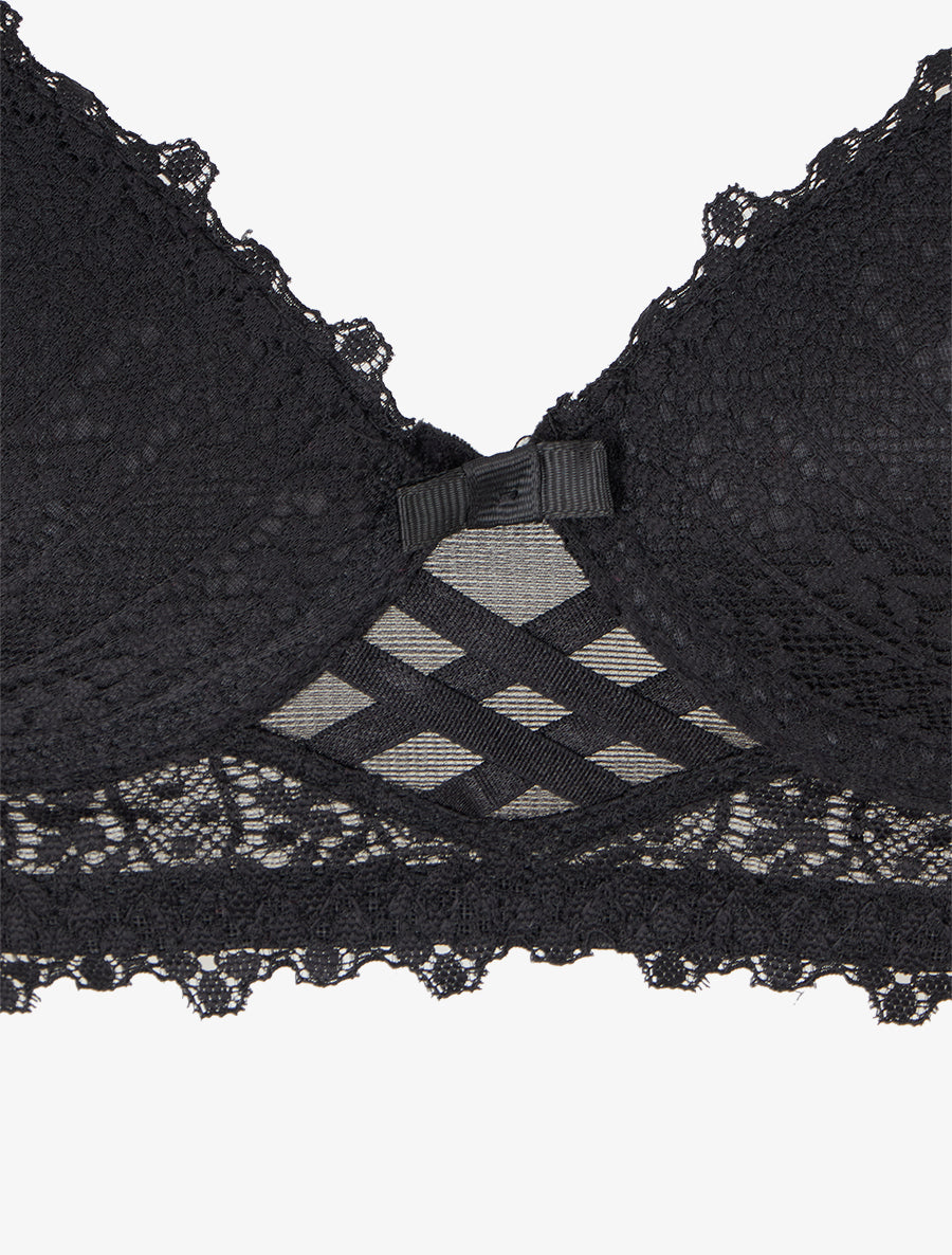 Ensemble lingerie en dentelle fantaisie - Noir - 3