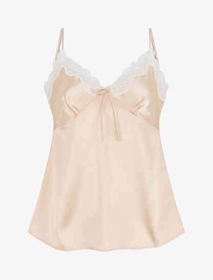Ensemble caraco et short de pyjama satiné - Beige - 6