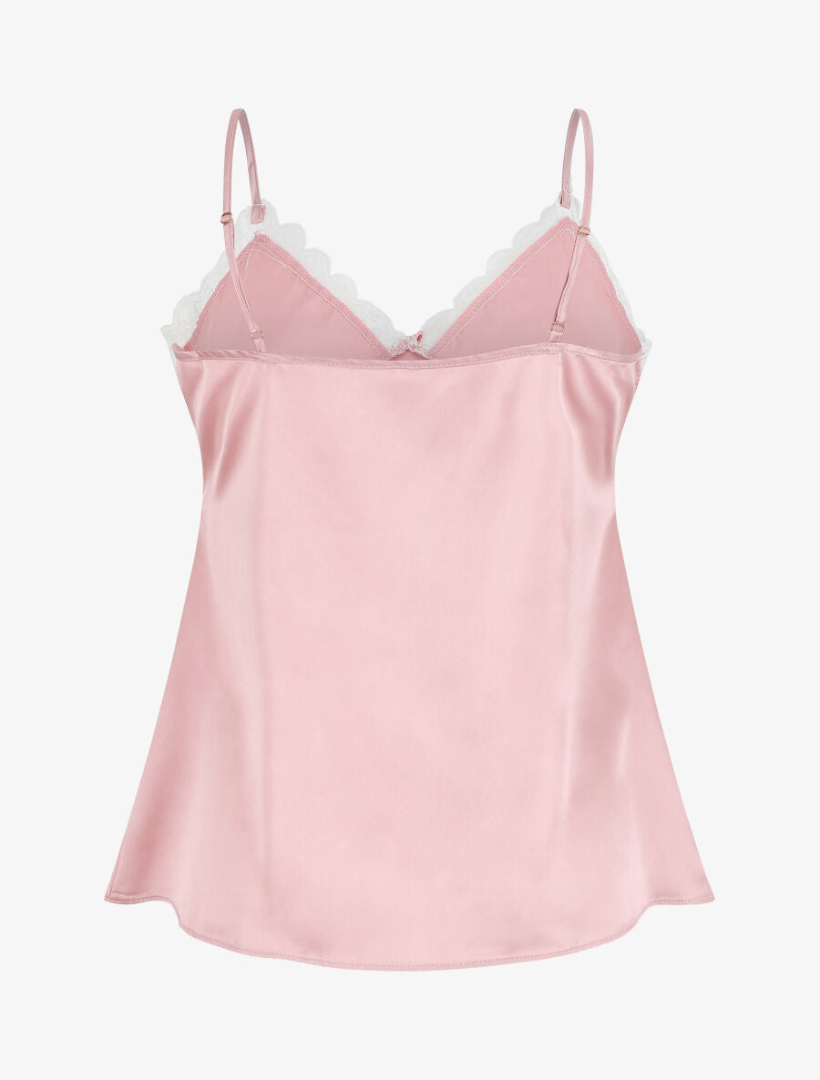 Ensemble caraco et short de pyjama satiné - Rose - 2