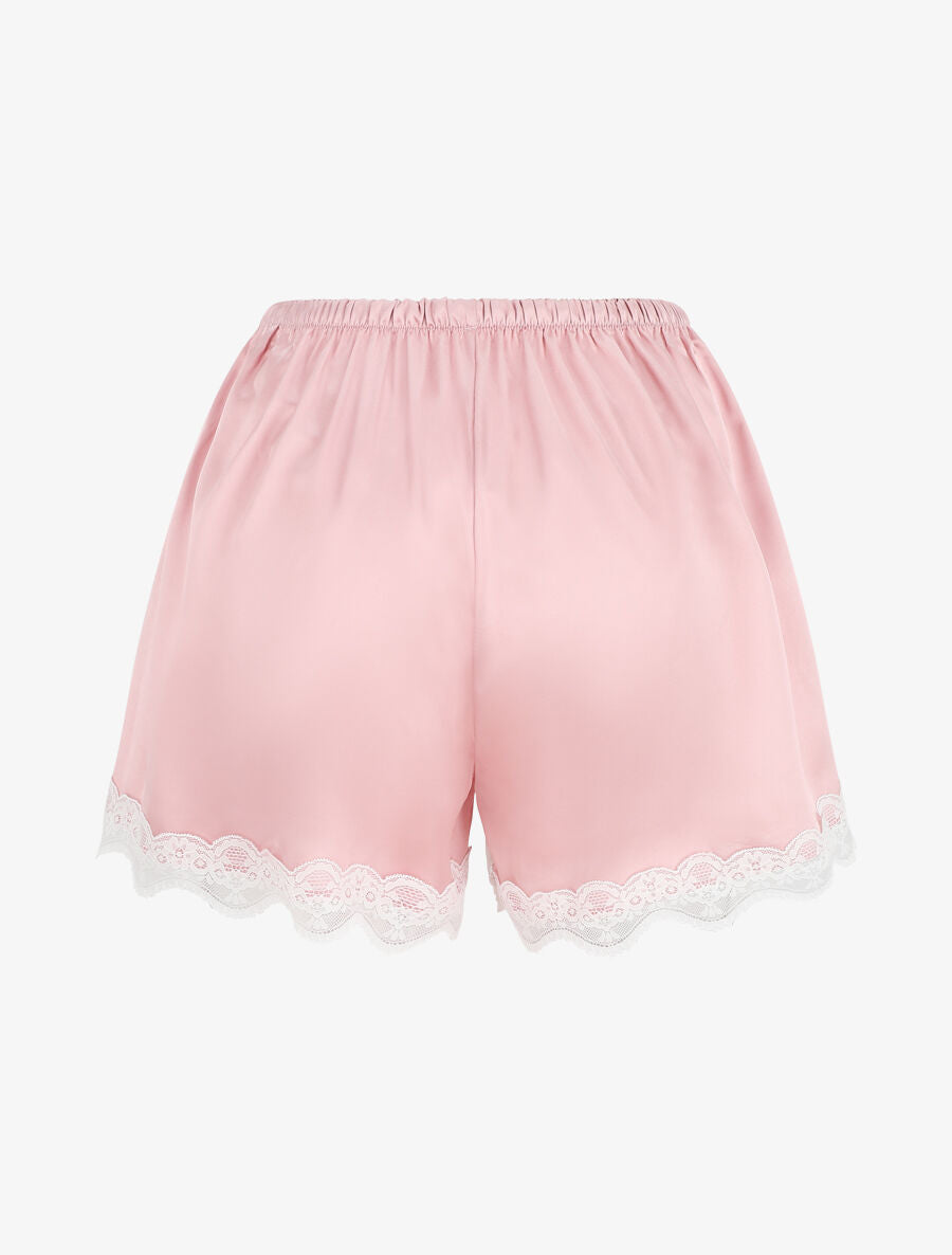 Ensemble caraco et short de pyjama satiné - Rose - 5
