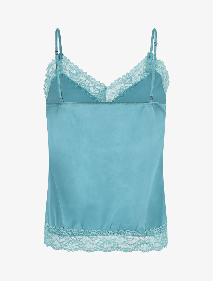 Ensemble caraco et short de pyjama à dentelle - Bleu - 2