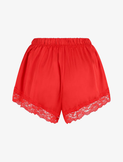 Ensemble caraco et short de pyjama à dentelle - Rouge - 5