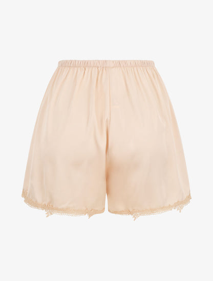 Ensemble caraco et short de pyjama satiné à dentelle - Beige rosé - 5