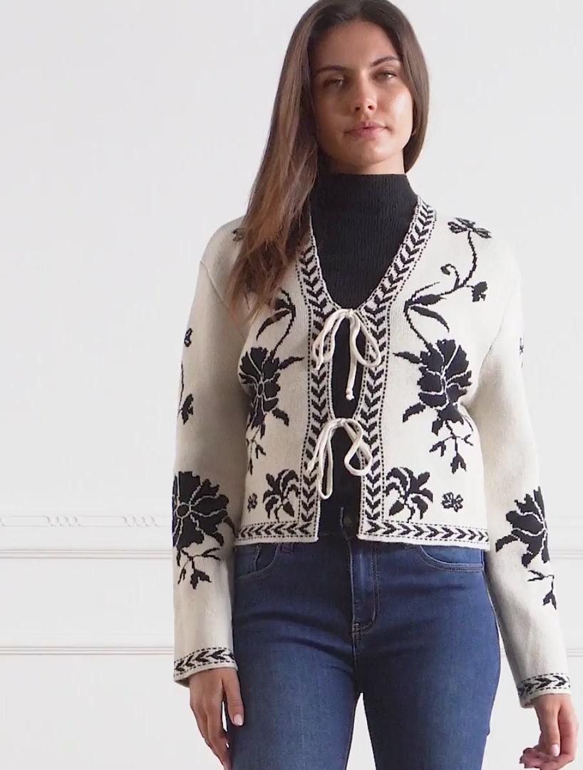 Chaleco para atar con estampado barroco - Blanco